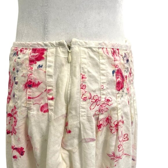 JOHNNY WAS Romantic Floral Print Midi A-Line Skirt Cottagecore Pretty size 2 - Picture 4 of 8